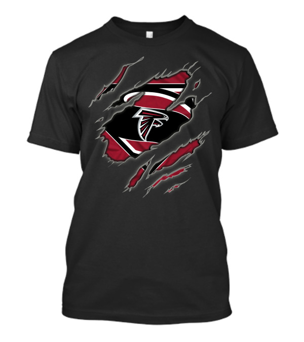 Atlanta Falcons Ripped Logo Superman Style T-Shirt