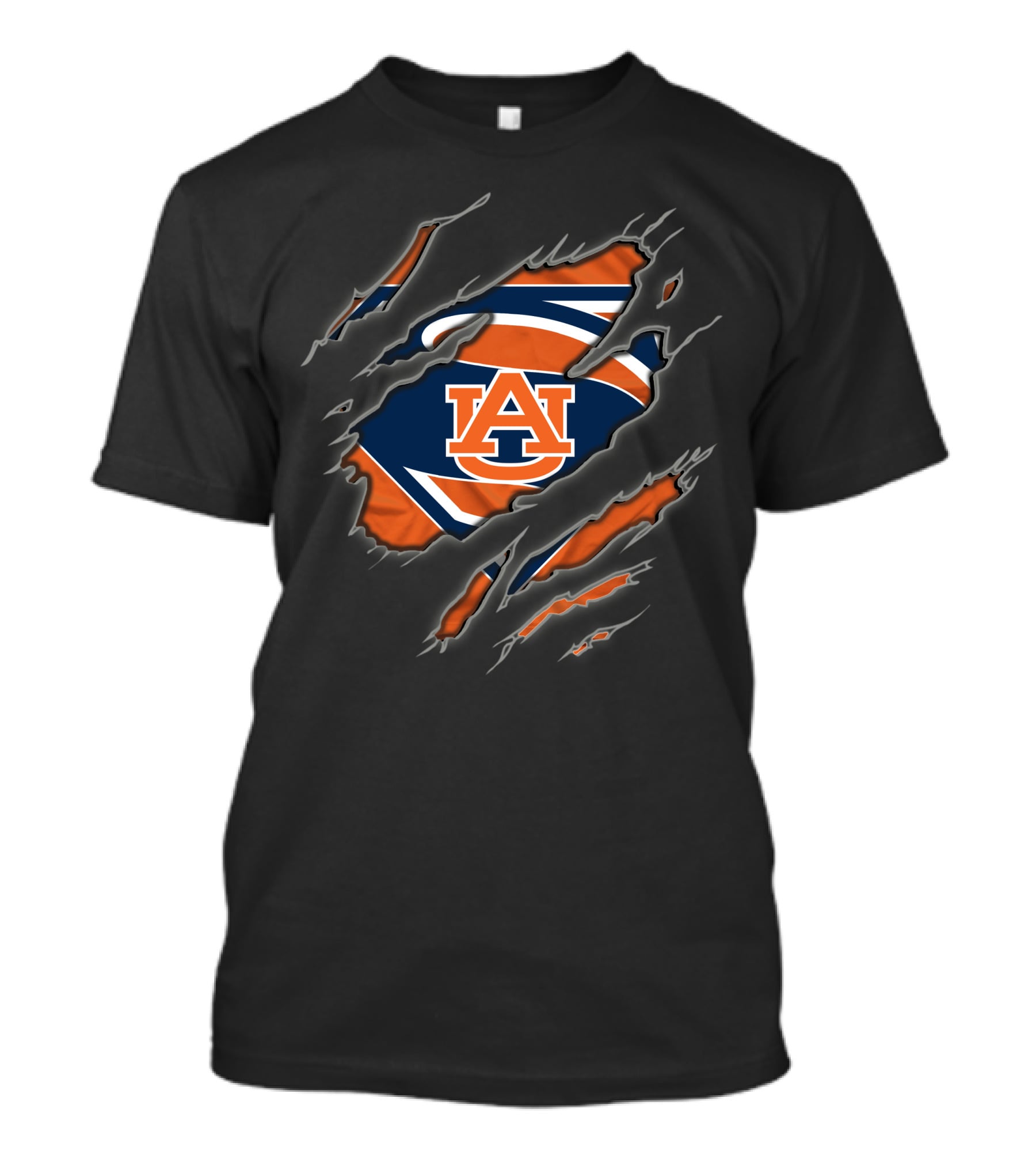 Auburn Tigers Superman Au Logo Ripped T-Shirt