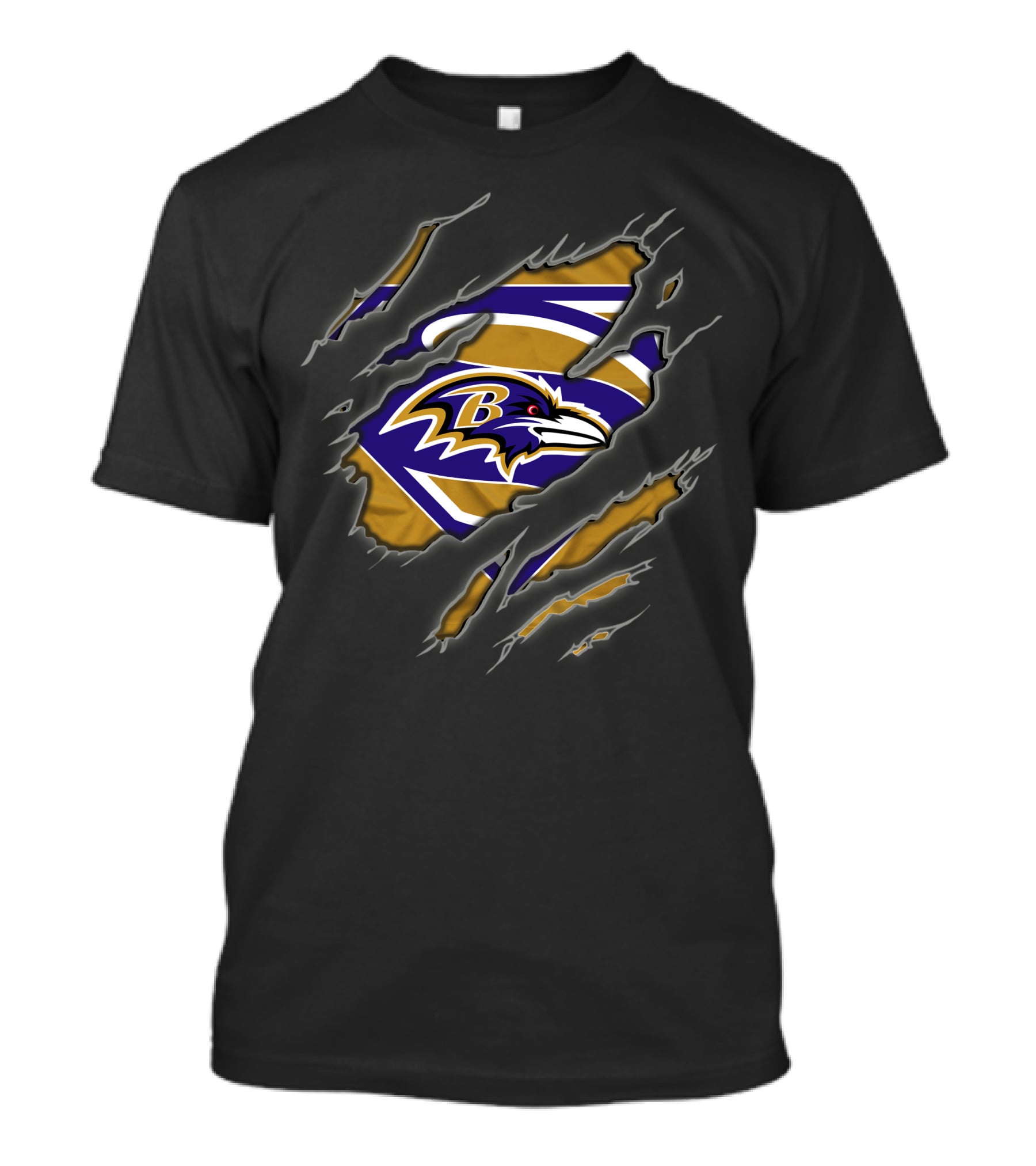 Baltimore Ravens Superman Logo Claw Marks T-Shirt