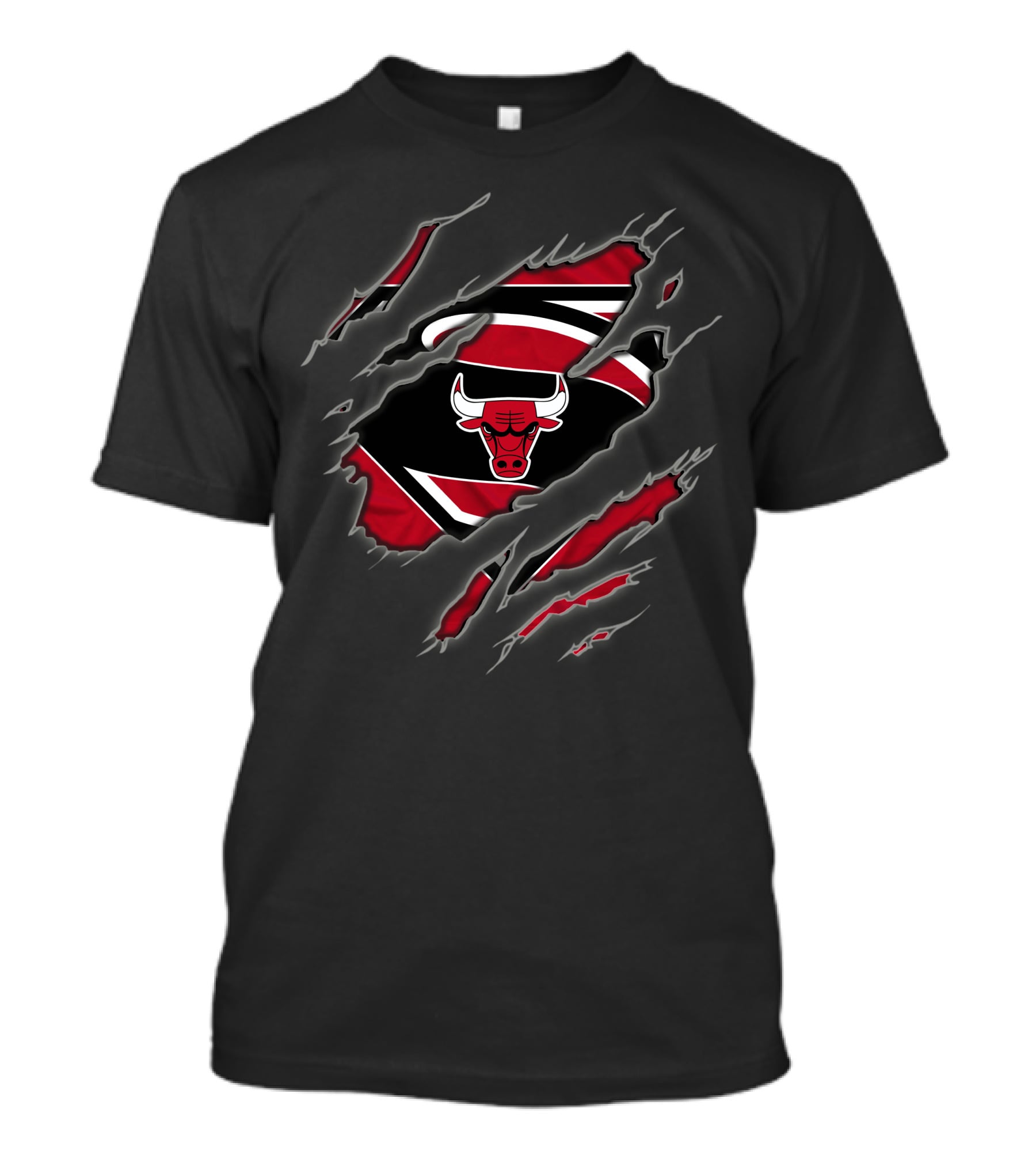 Chicago Bulls Superman Logo Rip T-Shirt