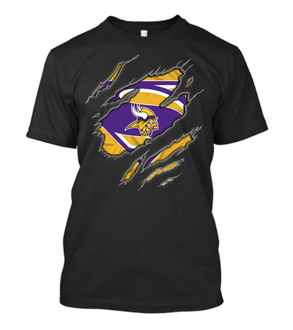Minnesota Vikings Superman Logo Torn Shield T-Shirt