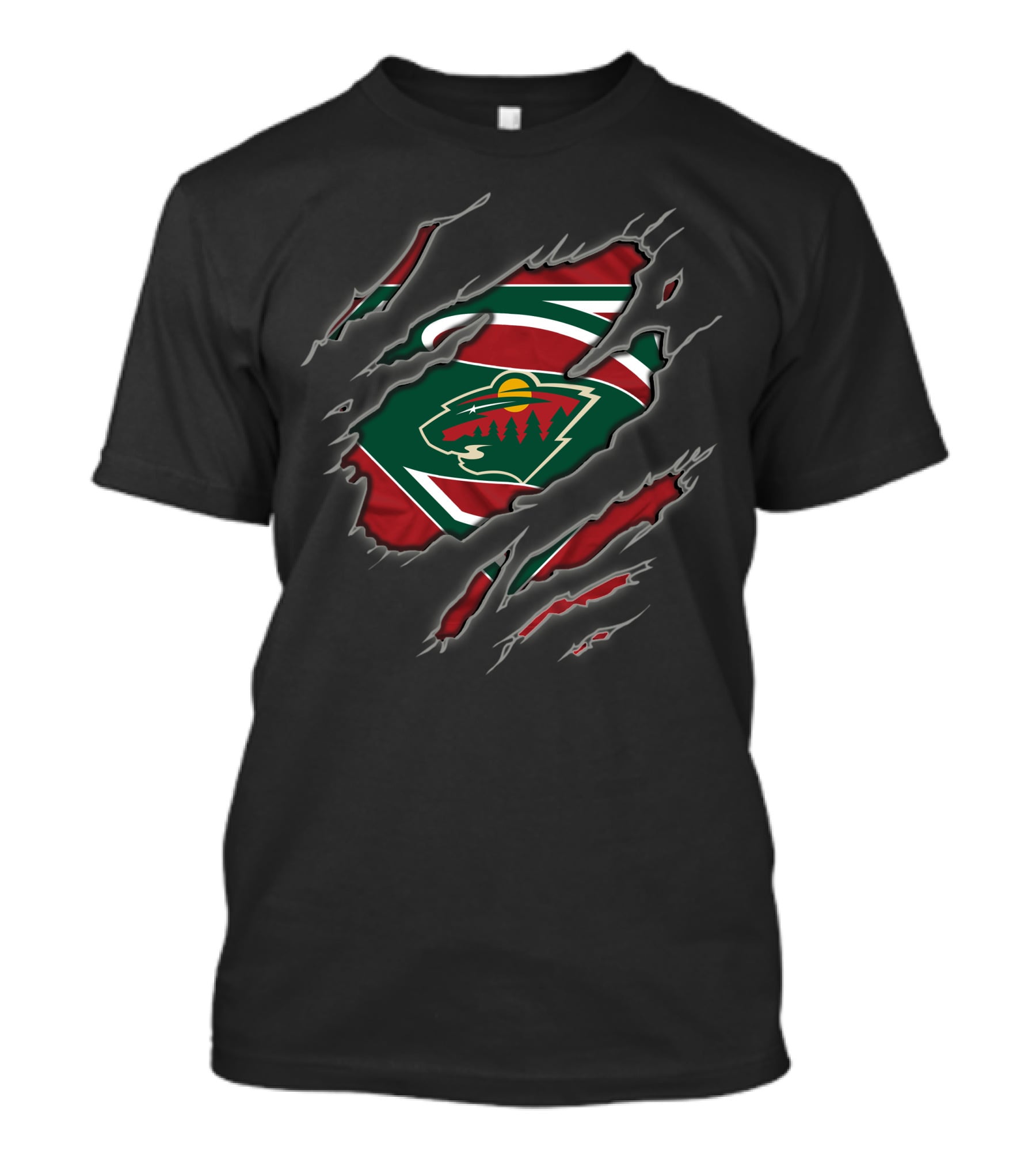Minnesota Wild Logo Ripped T-Shirt