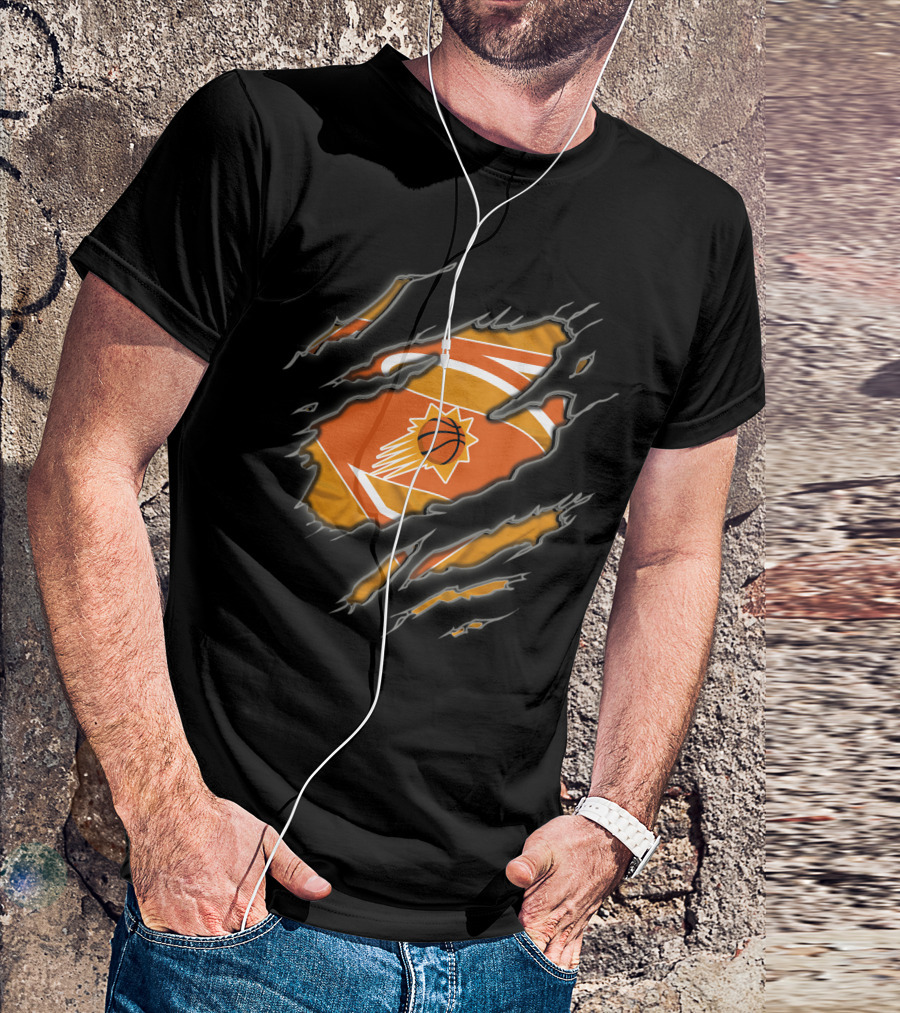 Phoenix Suns Basketball Logo Superman Torn T-Shirt