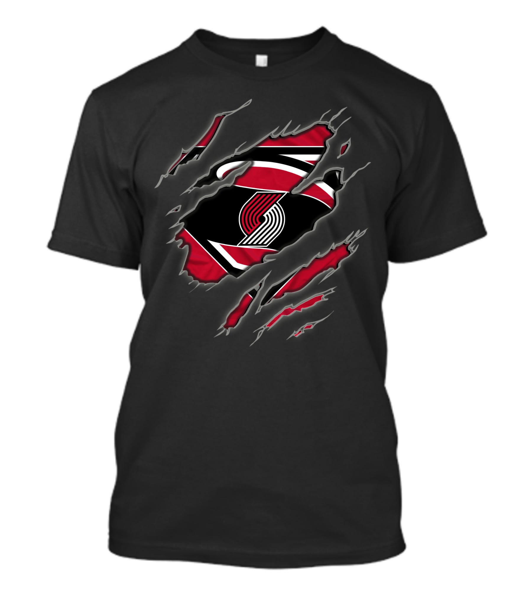 Portland Trail Blazers Logo Superman Ripped Claw T-Shirt