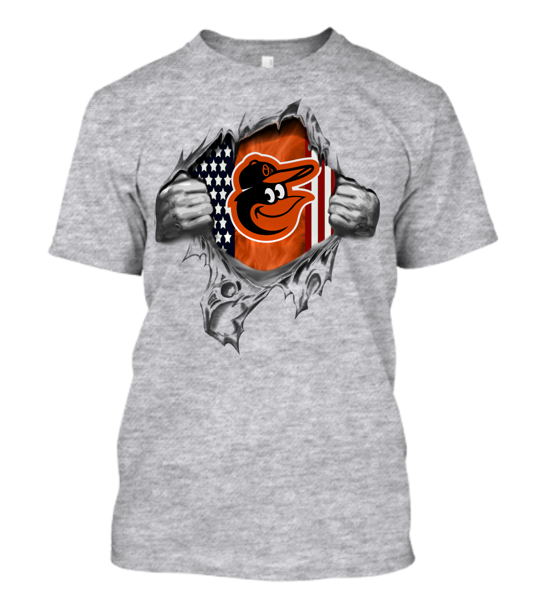 Baltimore Orioles American Flag Burst T-Shirt