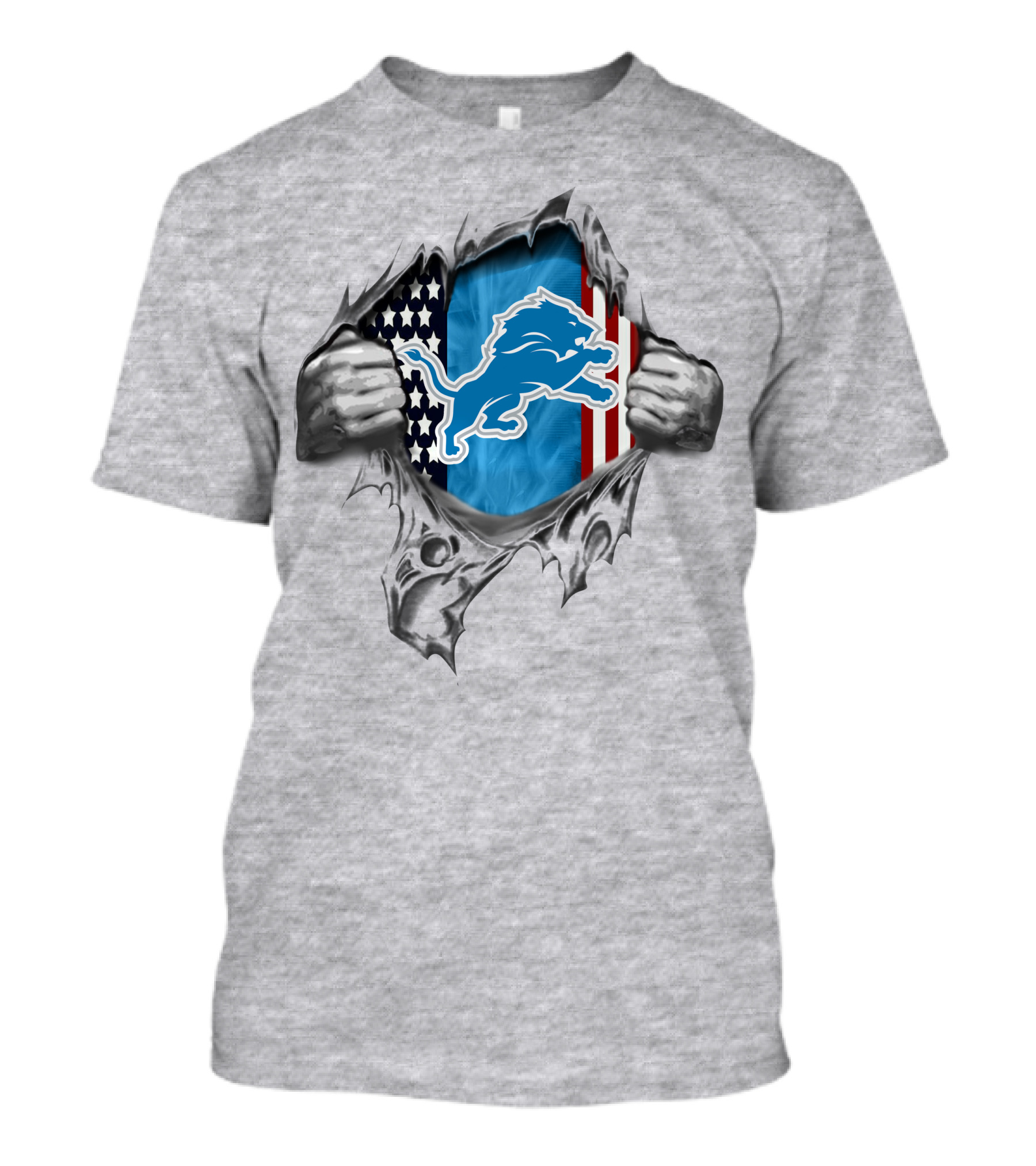 Detroit Lions American Flag Burst T-Shirt