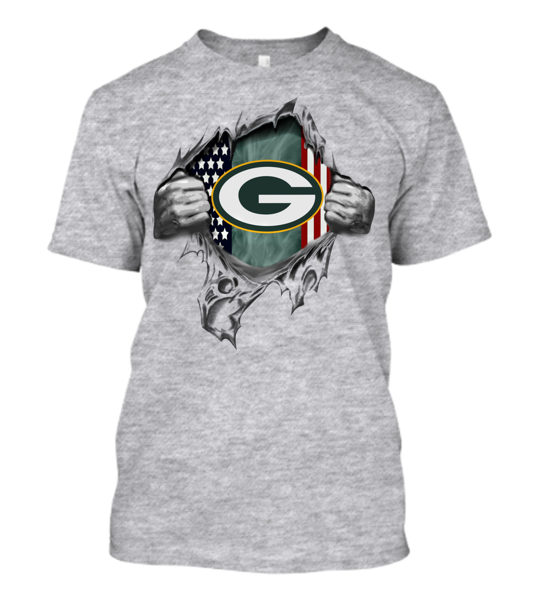 Green Bay Packers American Flag Fan Pride T-Shirt