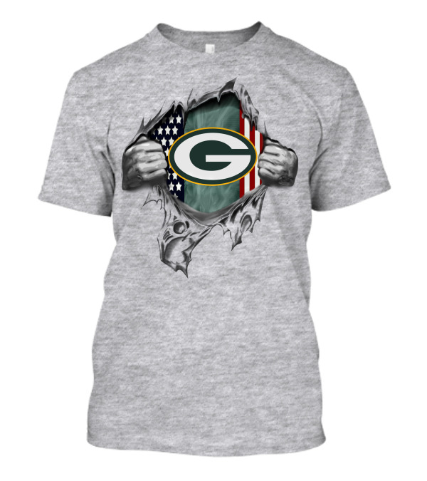 Green Bay Packers American Flag Fan Pride T-Shirt