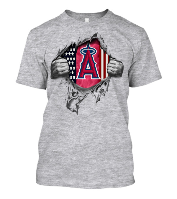 Los Angeles Angels American Flag Peeling Revealed T-Shirt