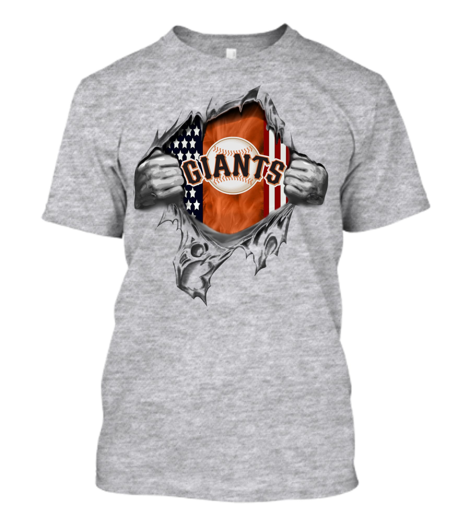 San Francisco Giants American Flag Baseball Burst T-Shirt
