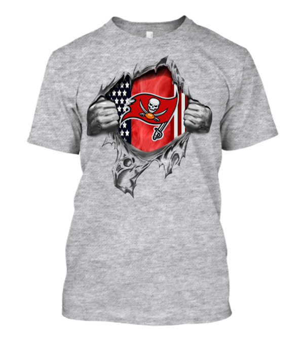 Tampa Bay Buccaneers Skull Flag American Stars Stripes T-Shirt