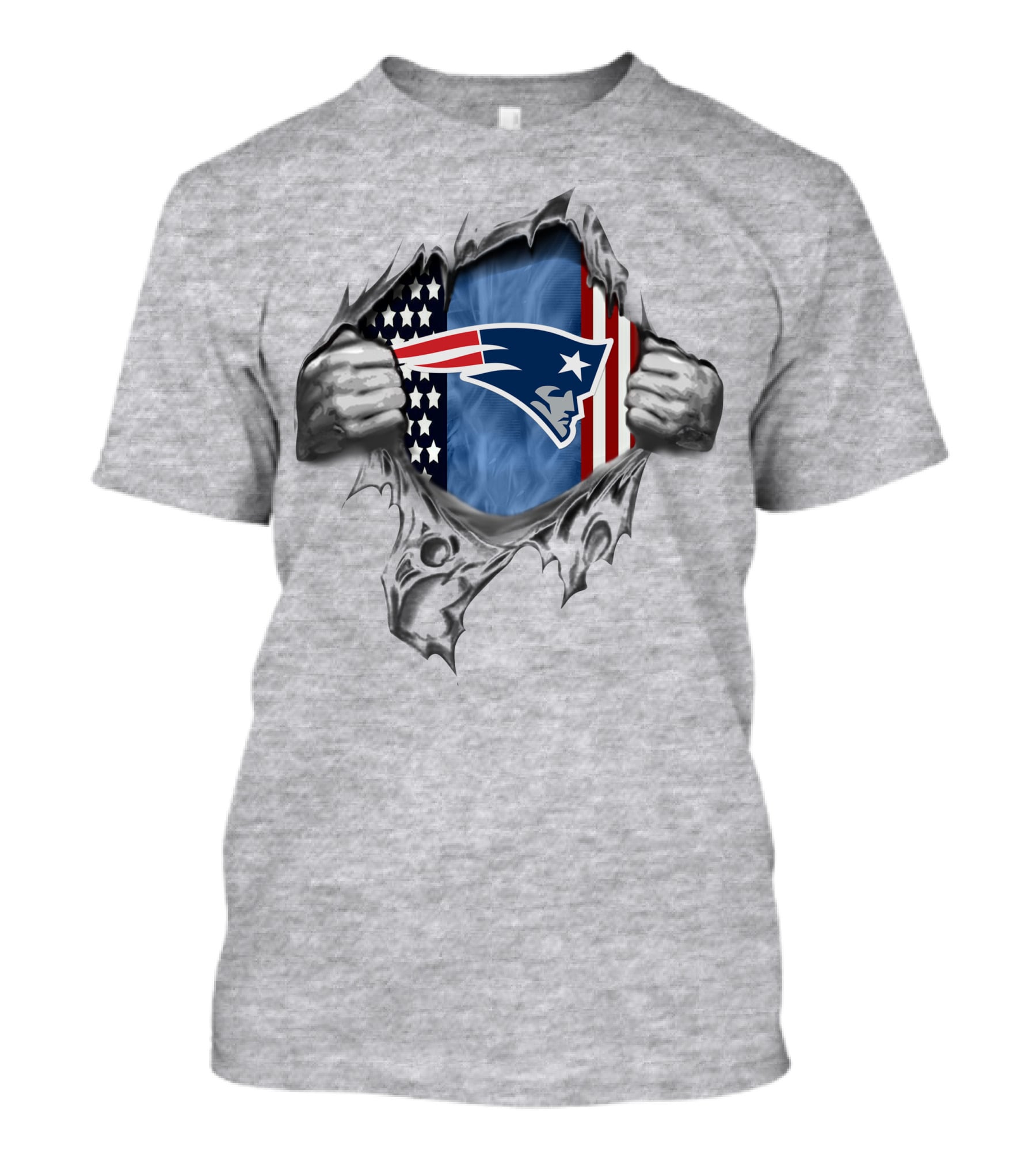 New England Patriots Flag With Stars And Stripes Patriots T-Shirt