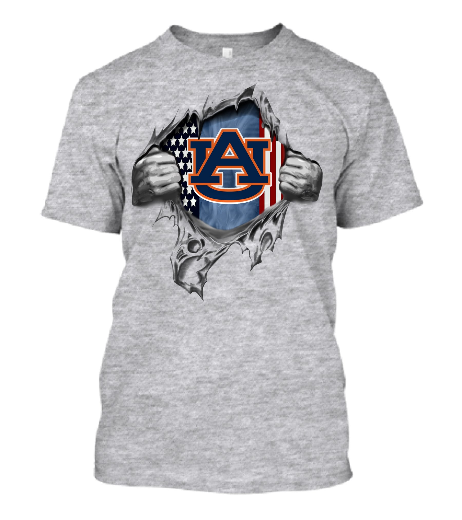 Auburn Tigers American Flag Tear T-Shirt