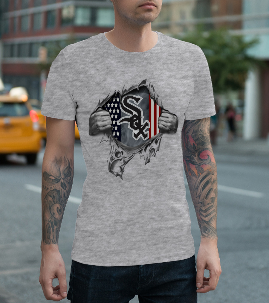 Chicago White Sox American Flag Rip T-Shirt