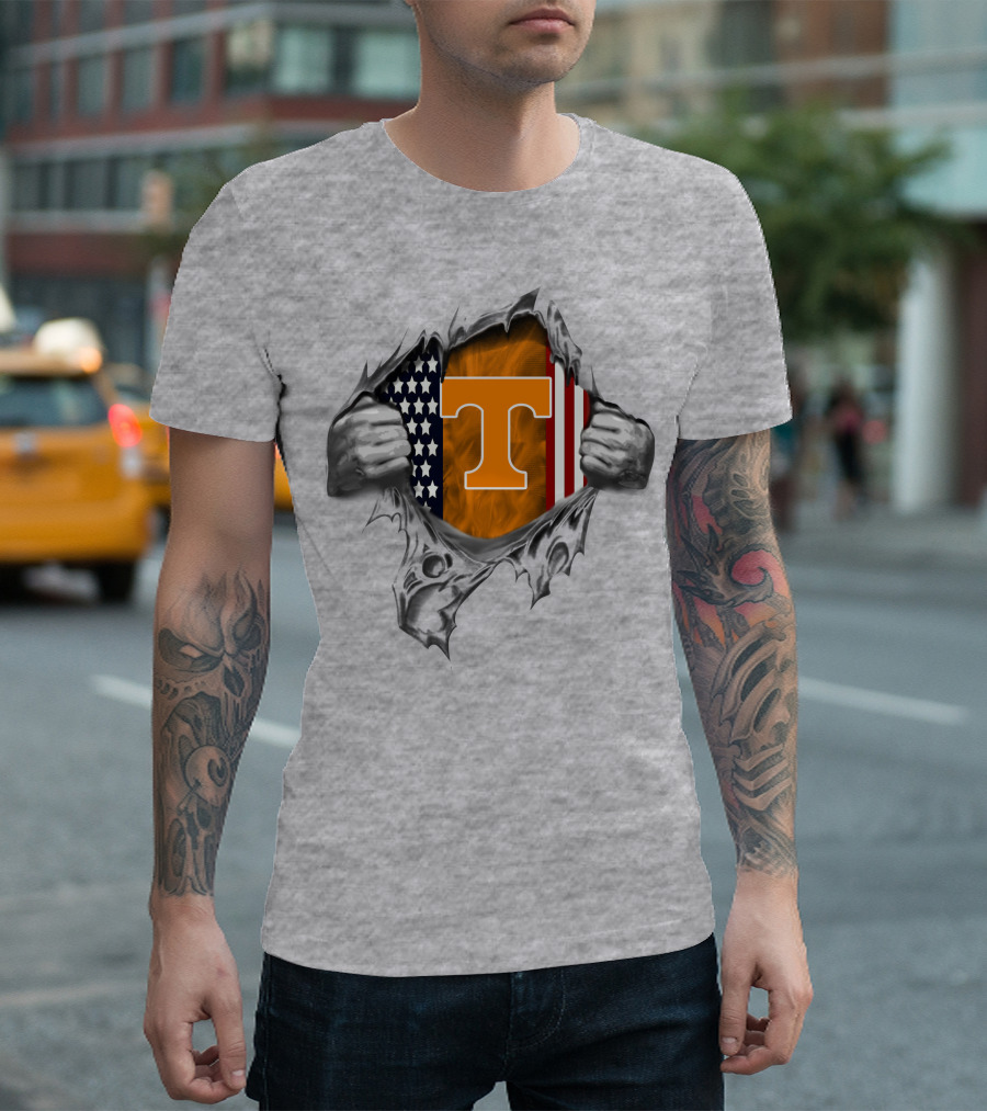 Tennessee Volunteers American Flag Peel T-Shirt