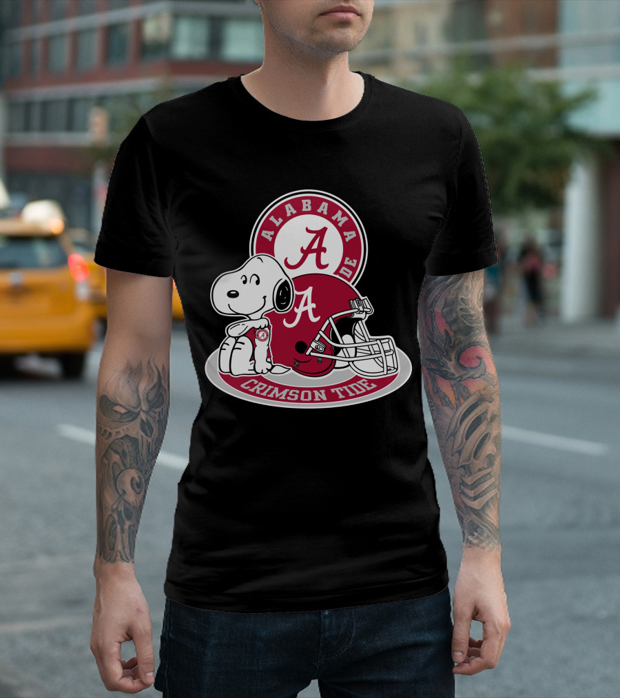 Alabama Crimson Tide Snoopy Helmet T-Shirt