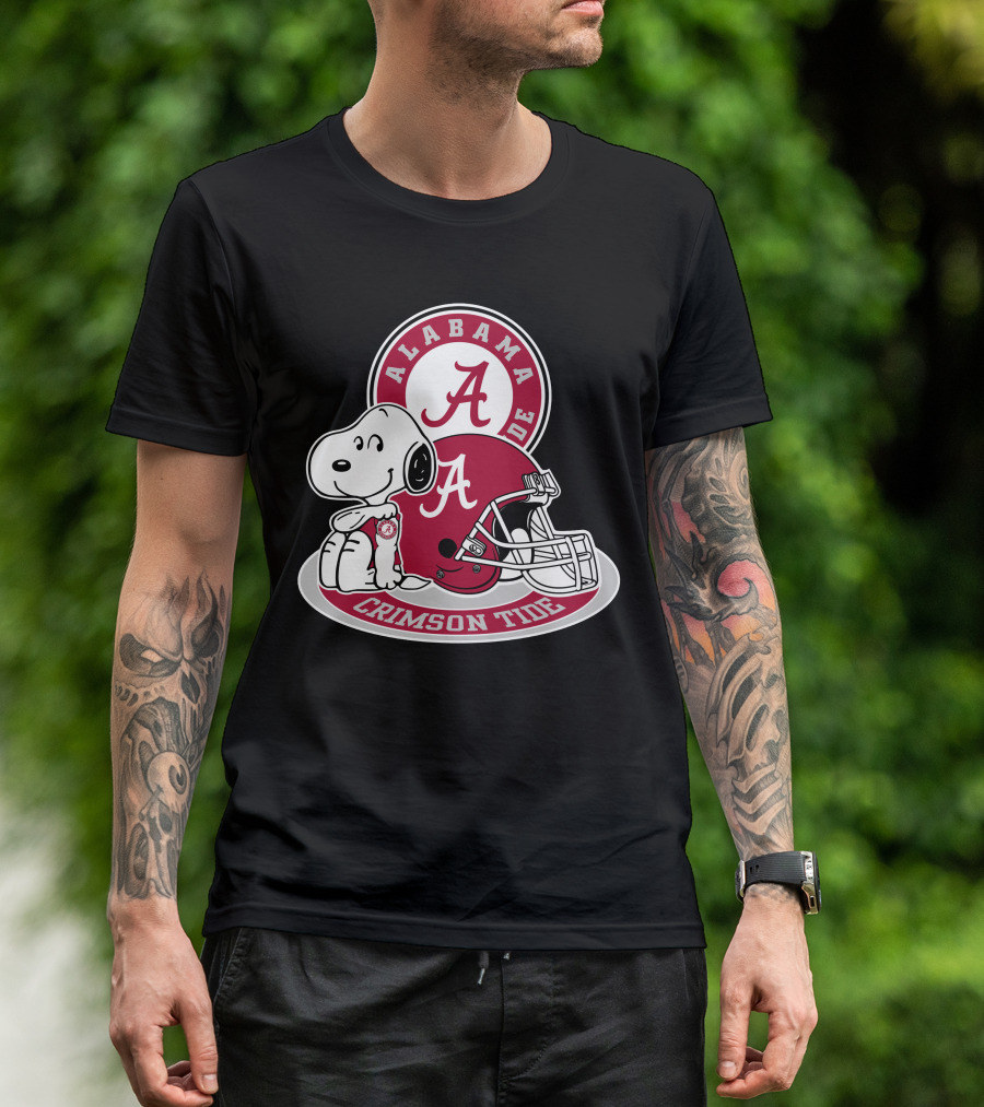 Alabama Crimson Tide Snoopy Helmet T-Shirt