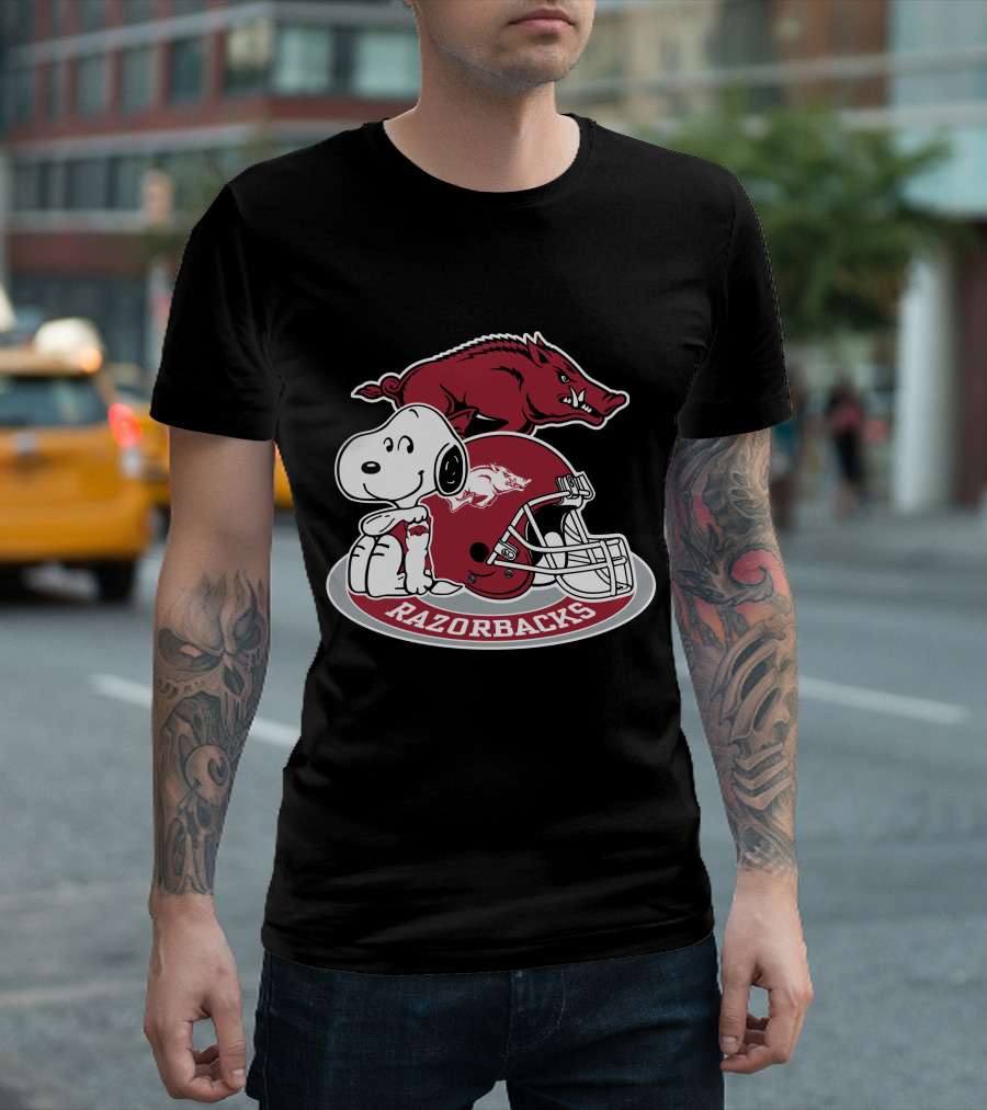 Arkansas Razorbacks Snoopy Football Helmet Razorbacks T-Shirt