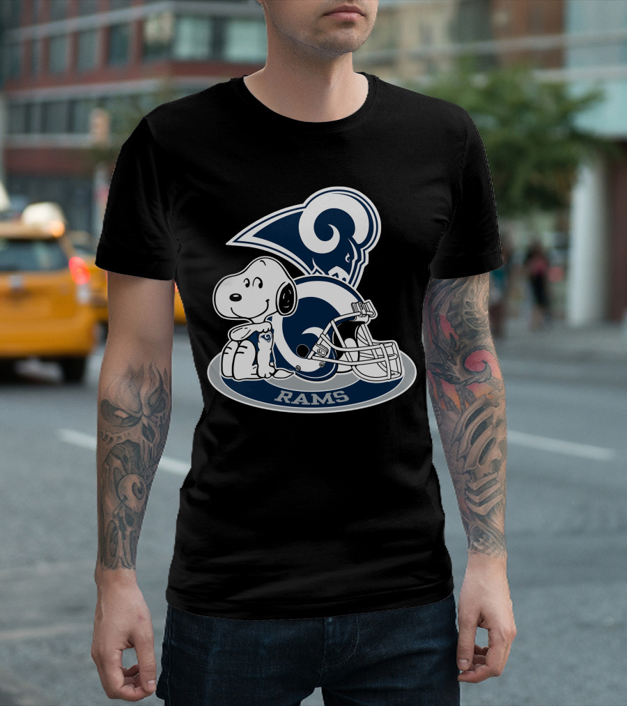 Los Angeles Rams Snoopy Football Helmet T-Shirt