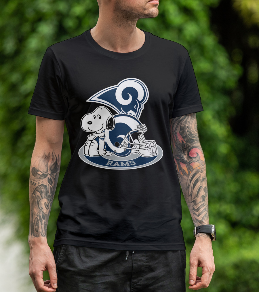 Los Angeles Rams Snoopy Football Helmet T-Shirt