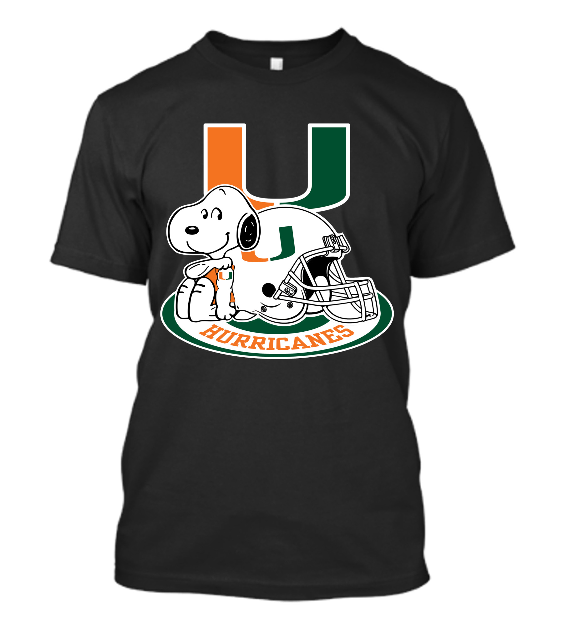 Miami Hurricanes Snoopy U Logo Helmet T-Shirt