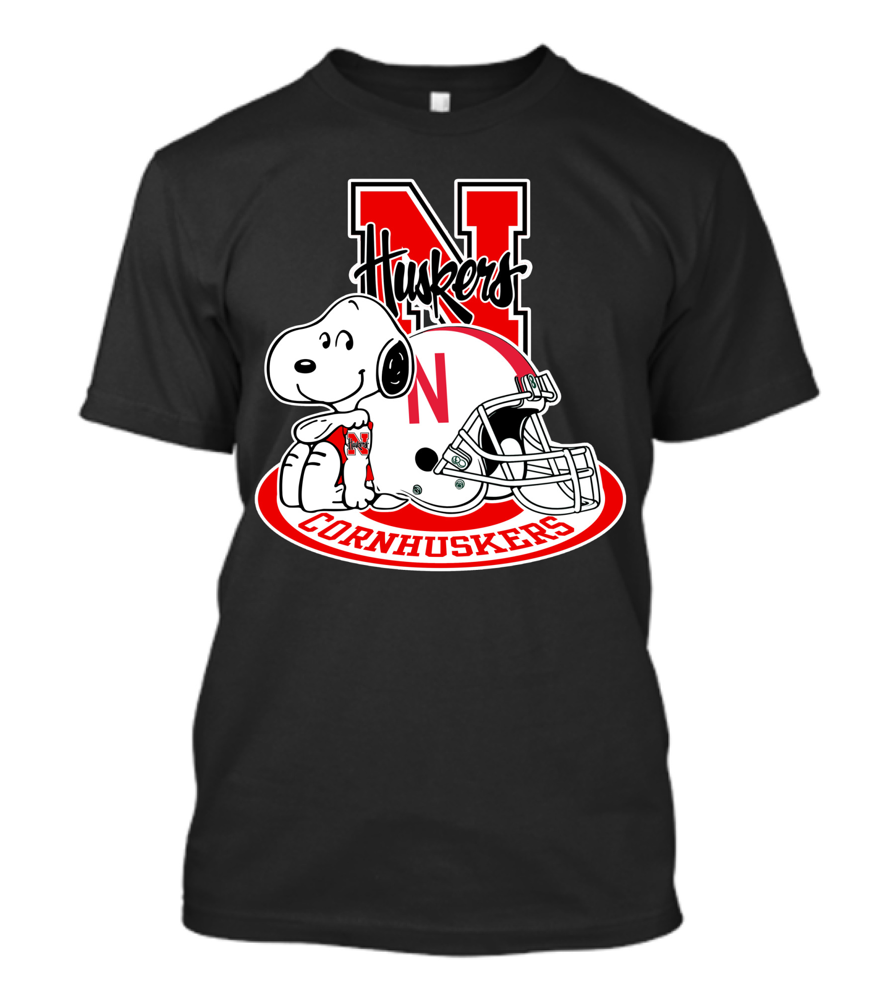 Huskers Nebraska Cornhuskers Snoopy With Helmet T-Shirt
