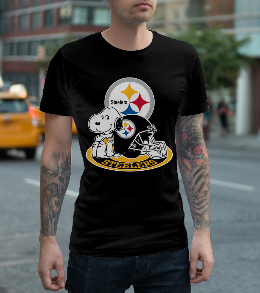 Steelers Snoopy Pittsburgh Helmet Nfl Peanuts Football Combination T-Shirt