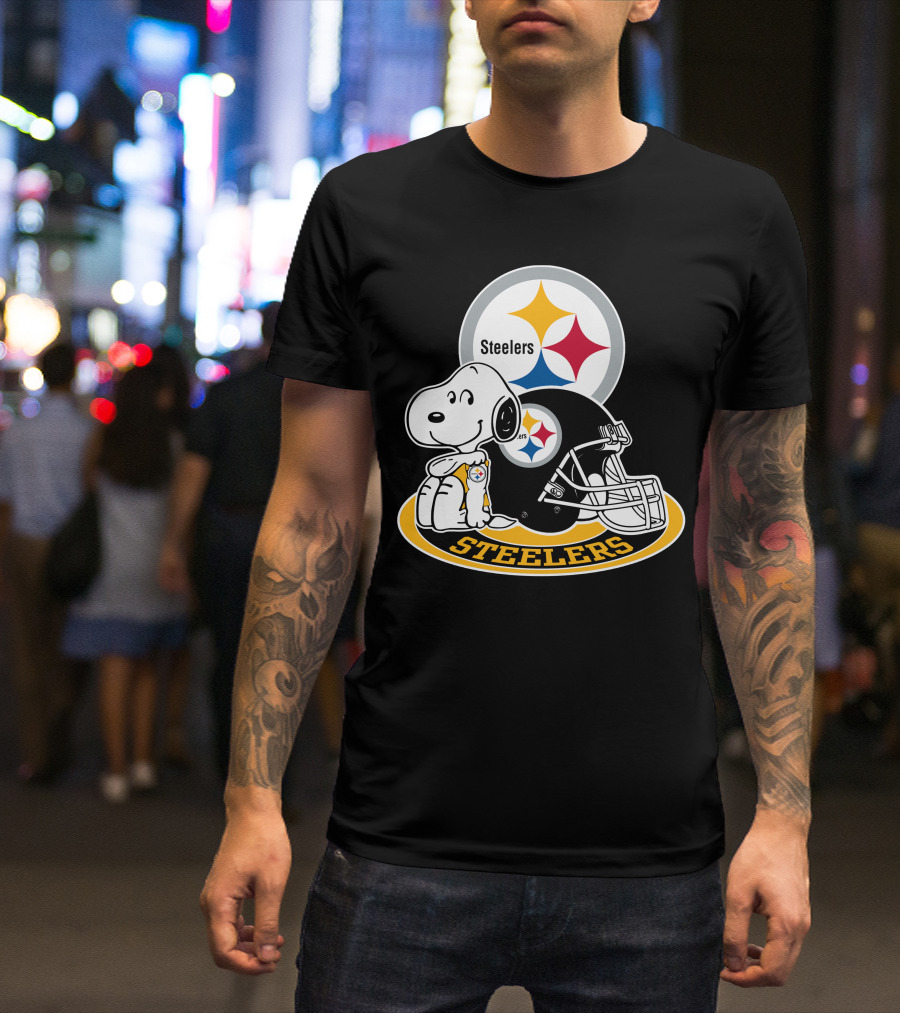 Steelers Snoopy Pittsburgh Helmet Nfl Peanuts Football Combination T-Shirt