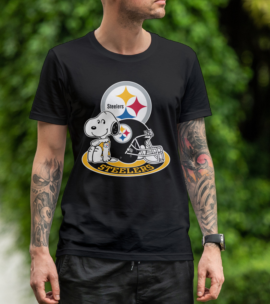 Steelers Snoopy Pittsburgh Helmet Nfl Peanuts Football Combination T-Shirt