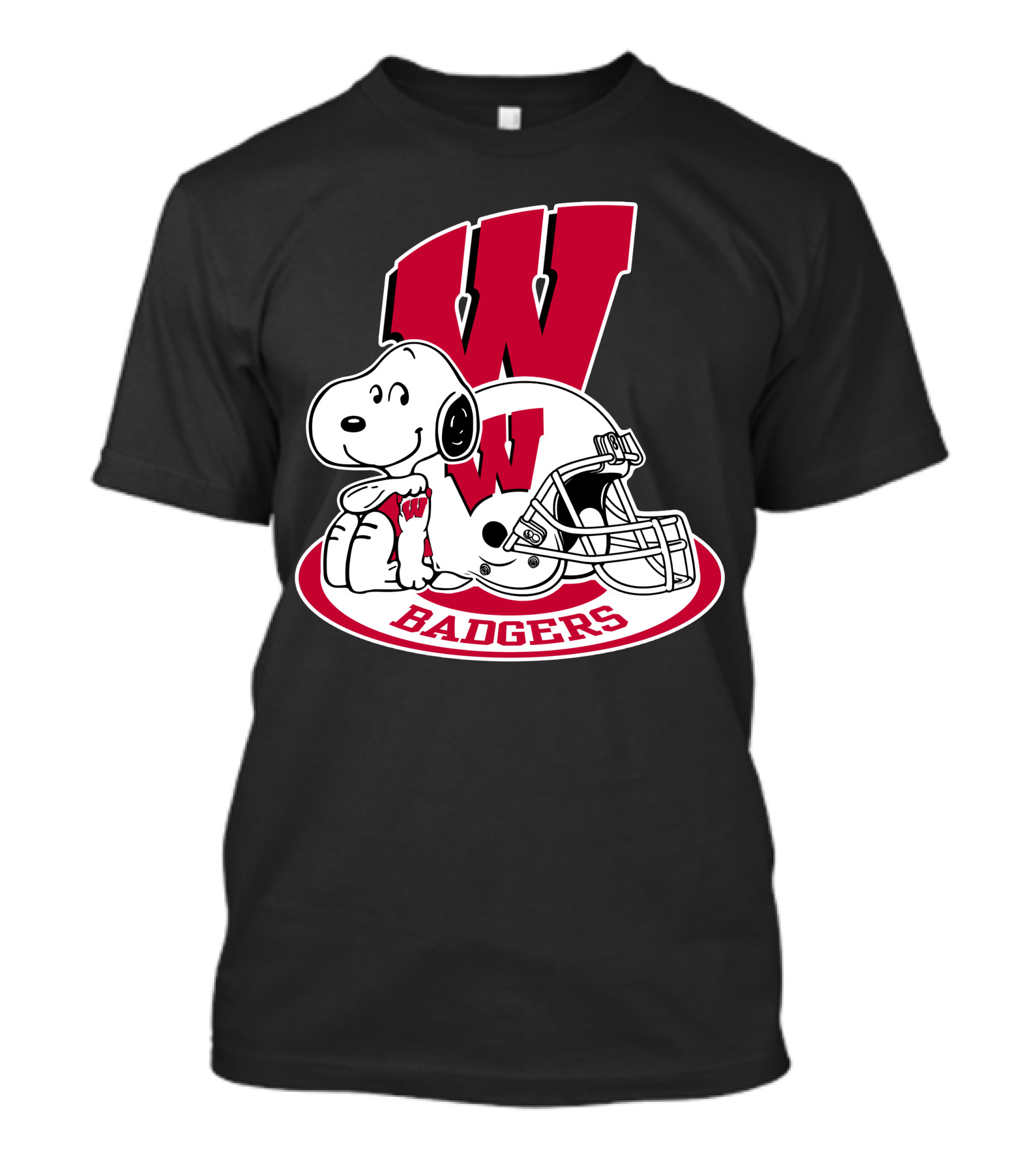 Wisconsin Badgers Snoopy Football Helmet T-Shirt