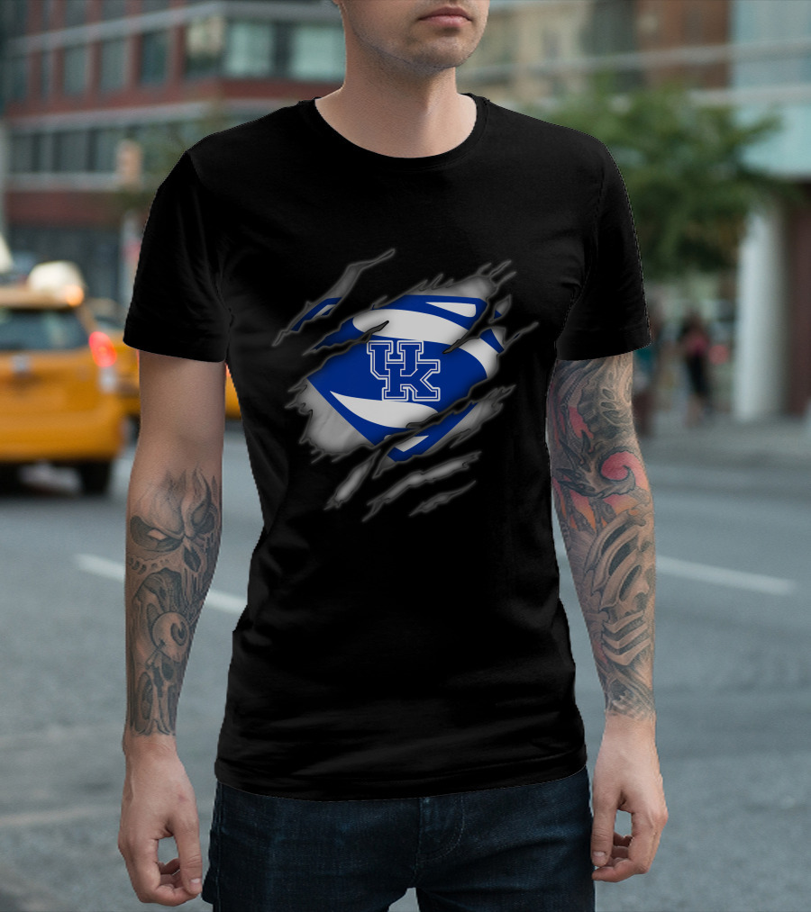 Kentucky Wildcats Uk Logo Superman T-Shirt