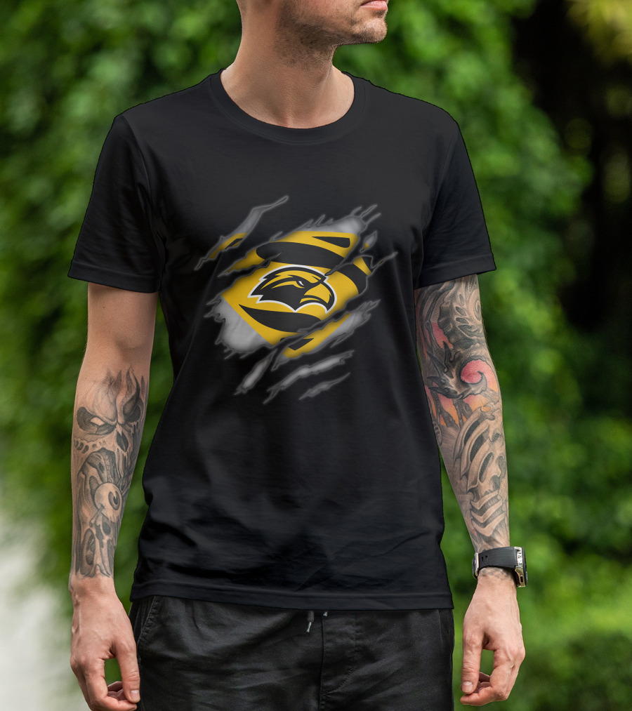Southern Mississippi Golden Eagles Superman Style Emblem With Eagle T-Shirt