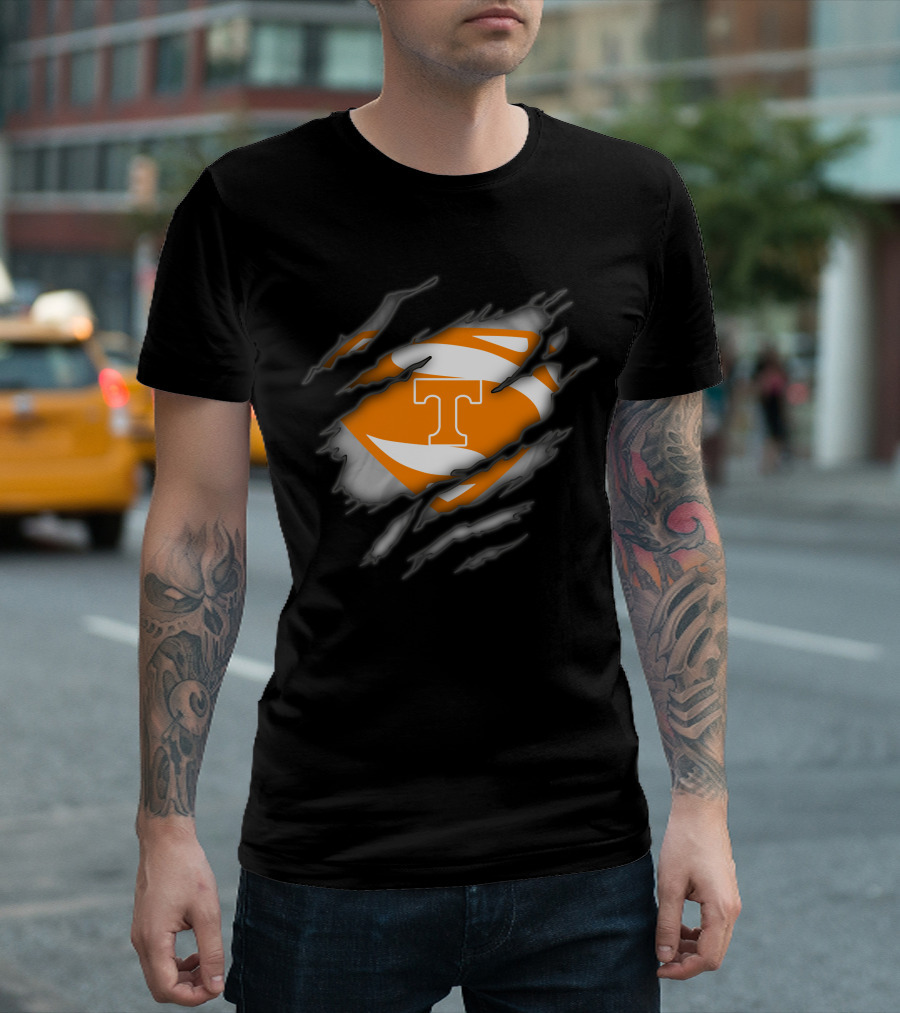 Tennessee Volunteers Iconic T Logo Superhero Rip T-Shirt