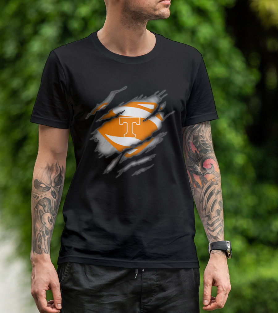 Tennessee Volunteers Iconic T Logo Superhero Rip T-Shirt