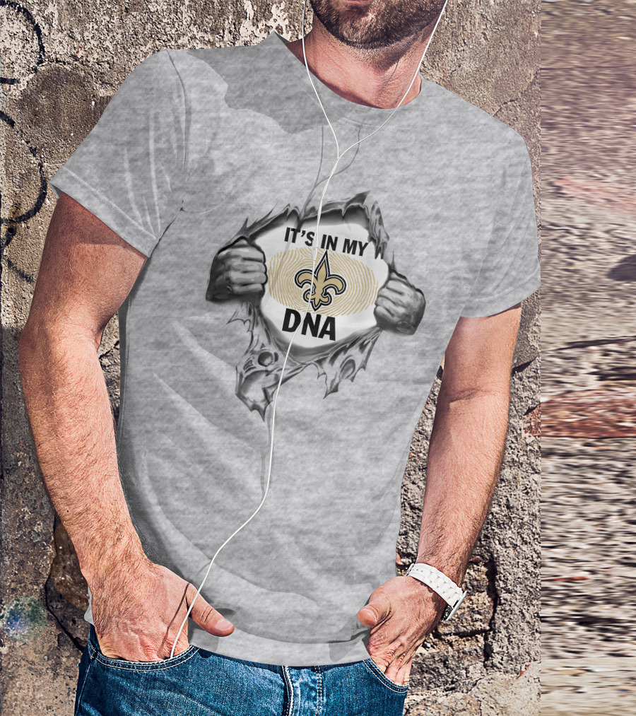 New Orleans Saints It's In My Dna Fleur-De-Lis Fingerprint T-Shirt