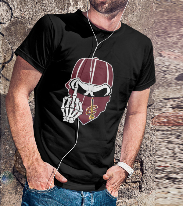 Cleveland Cavaliers Skull Cap Hand Gesture T-Shirt