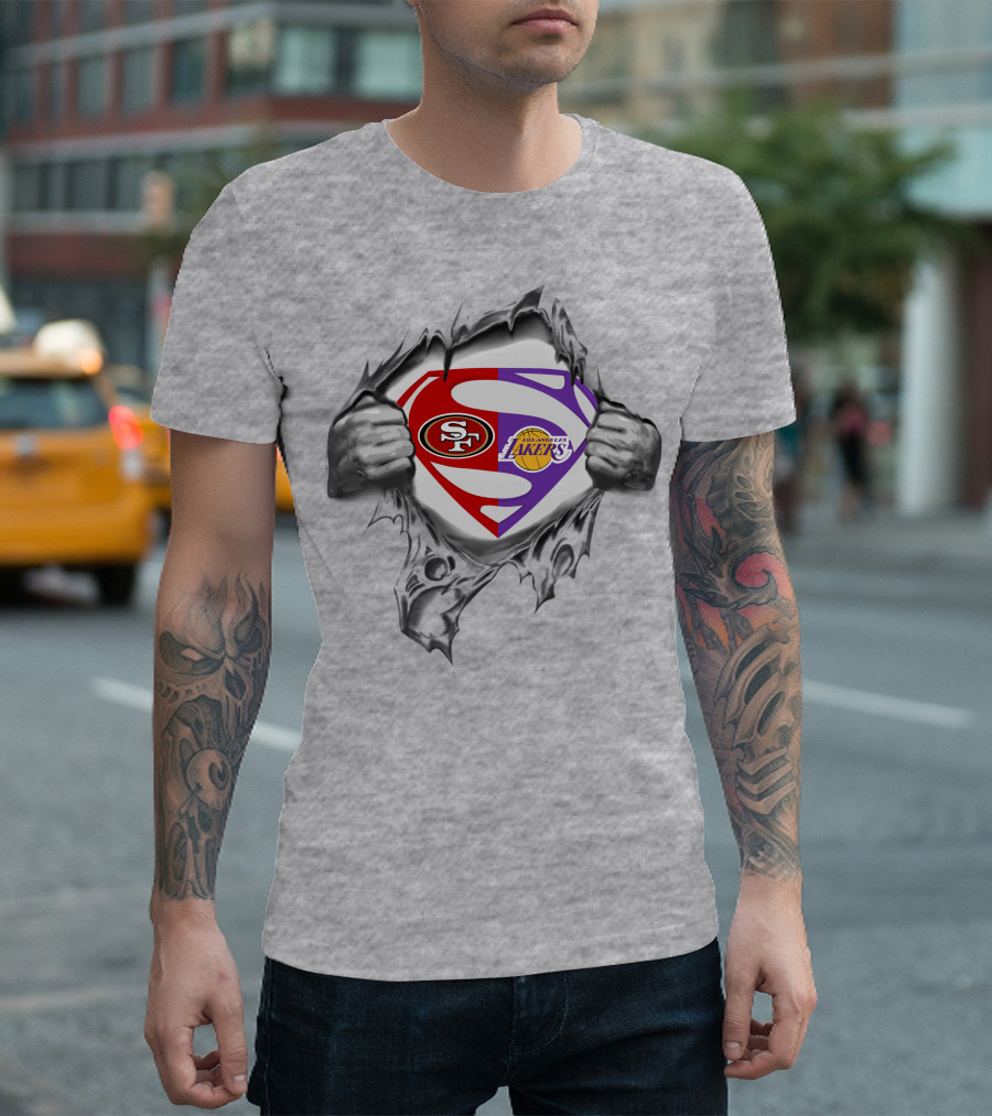 49ers Los Angeles Lakers Superman Logo T-Shirt