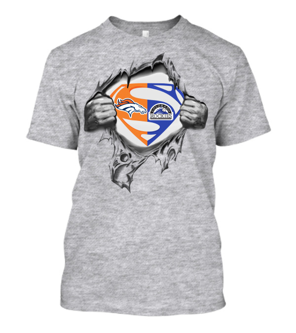 Broncos Colorado Rockies Superman Logo Fusion T-Shirt