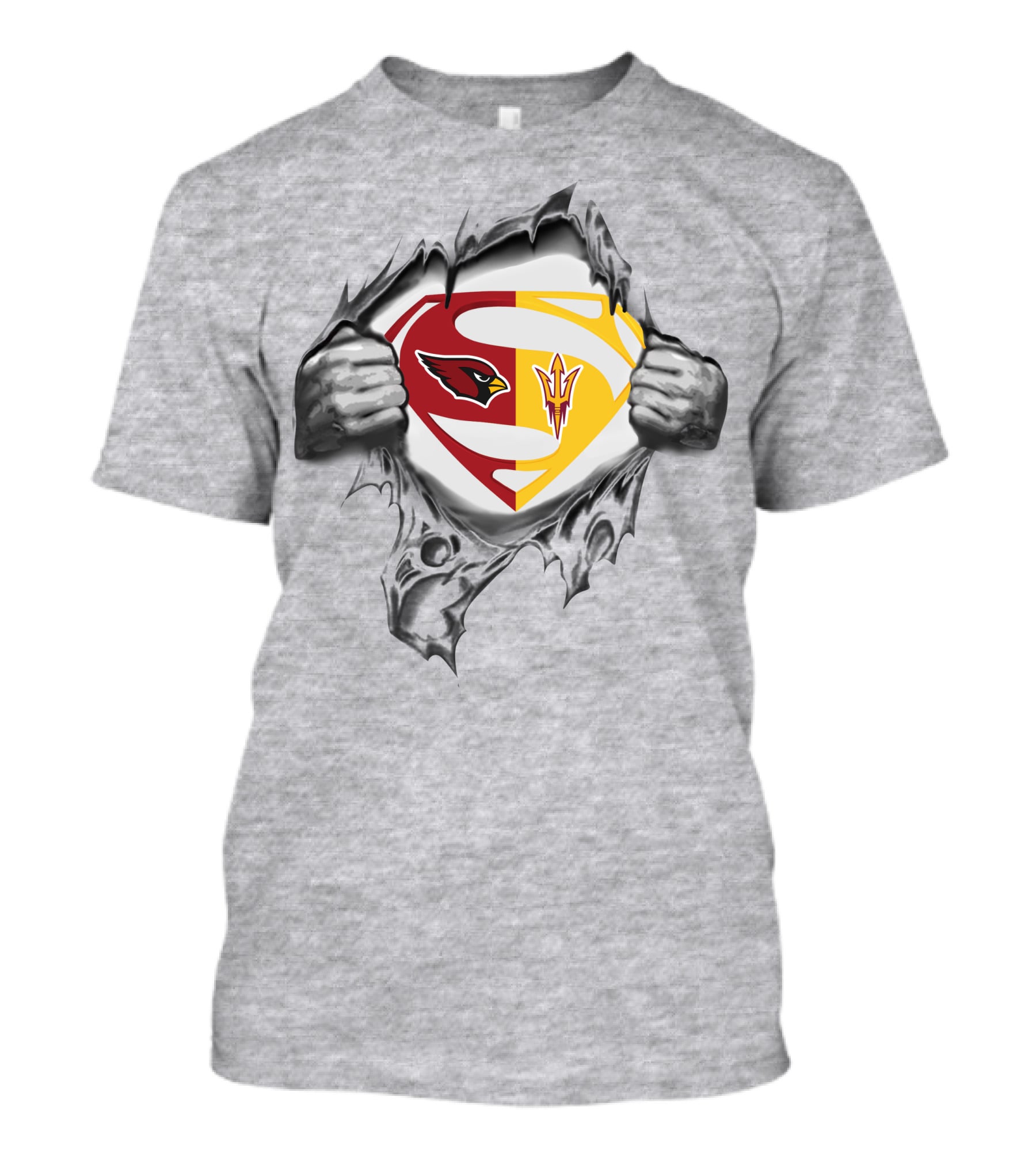 Arizona Cardinals Arizona State Sun Devils Superman Logo Fusion T-Shirt