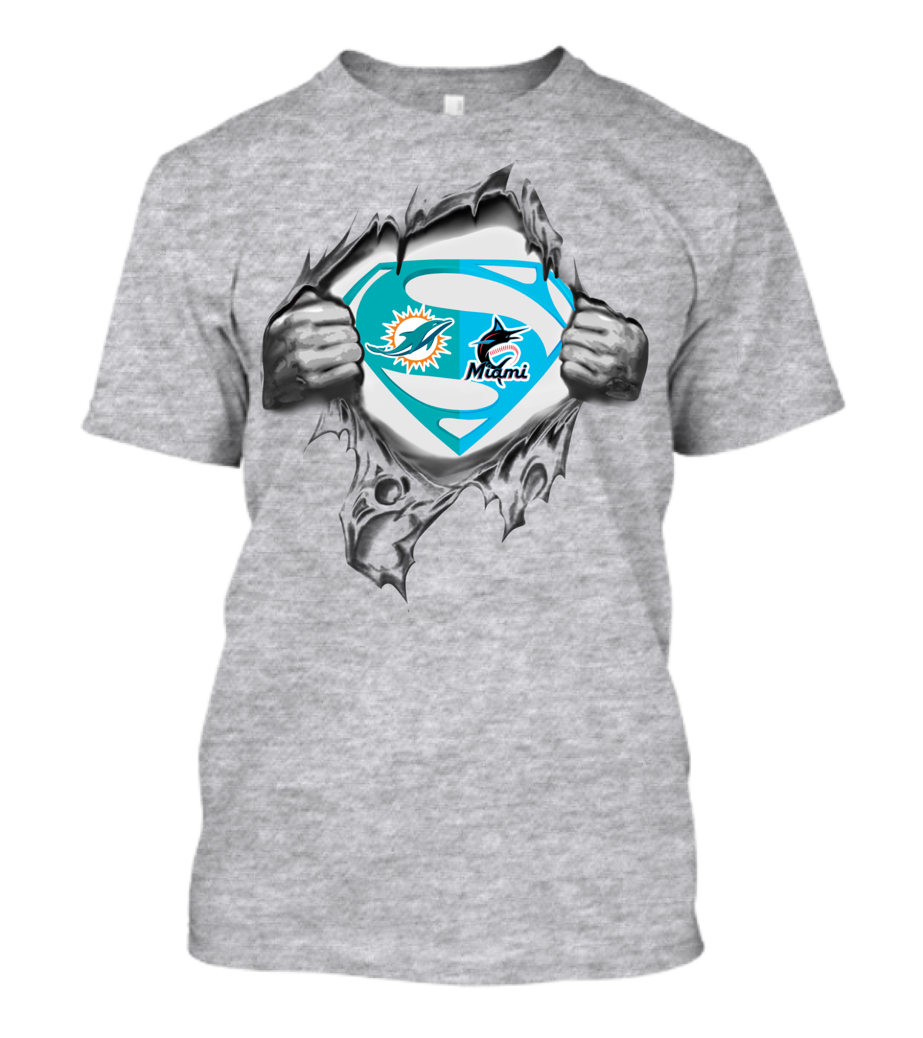 Miami Dolphins Miami Marlins Superman T-Shirt