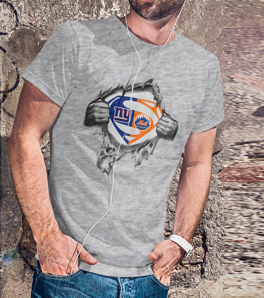Giants New York Mets Superman Logo Mashup T-Shirt
