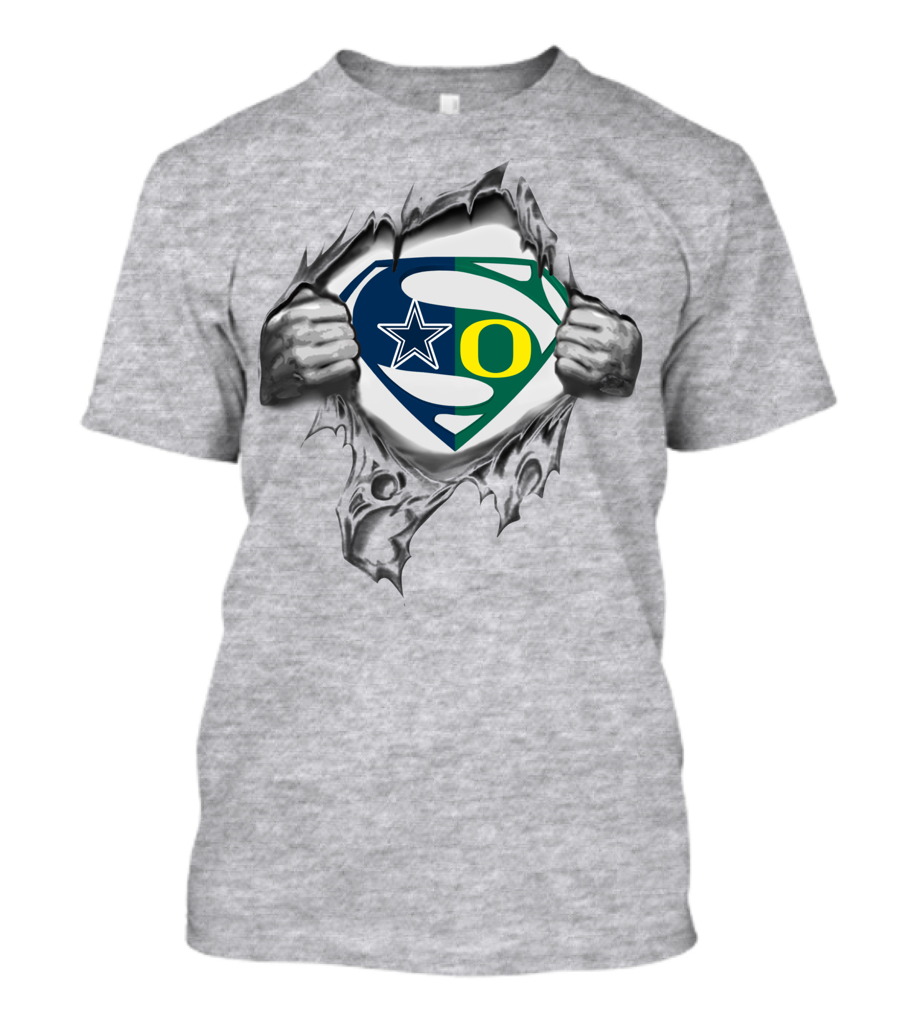 Cowboys Oregon Ducks Superman Logo Mashup T-Shirt