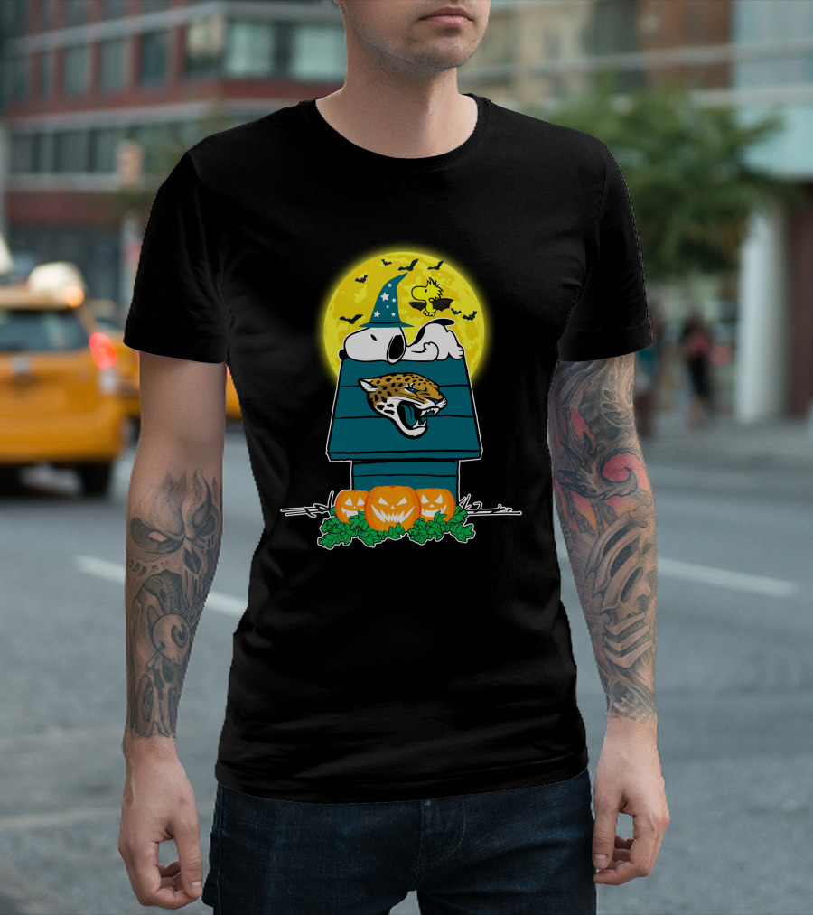 Jacksonville Jaguars Snoopy Halloween Pumpkin Night T-Shirt