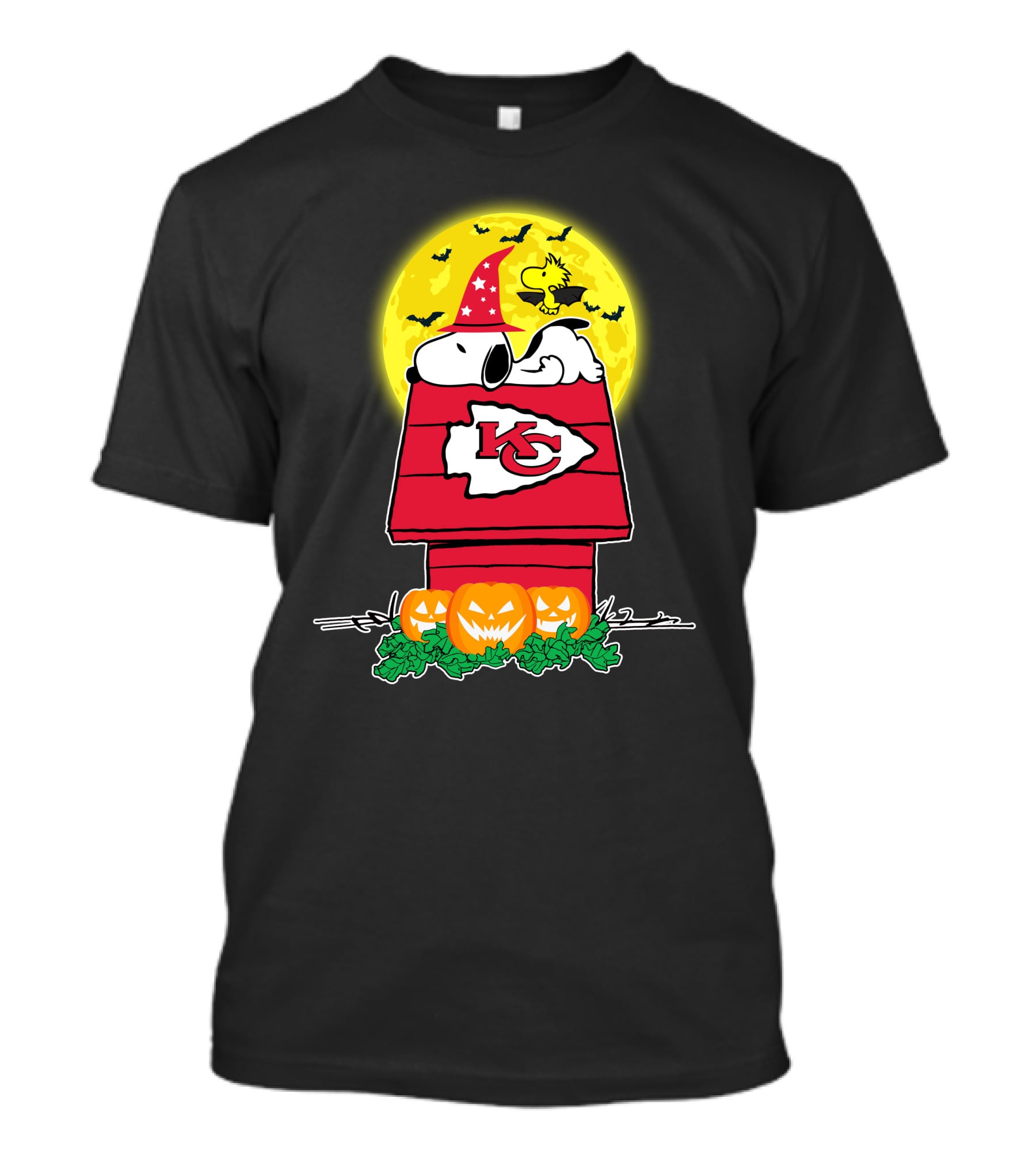 Kansas City Chiefs Snoopy Halloween Pumpkin Doghouse Moon Festival T-Shirt