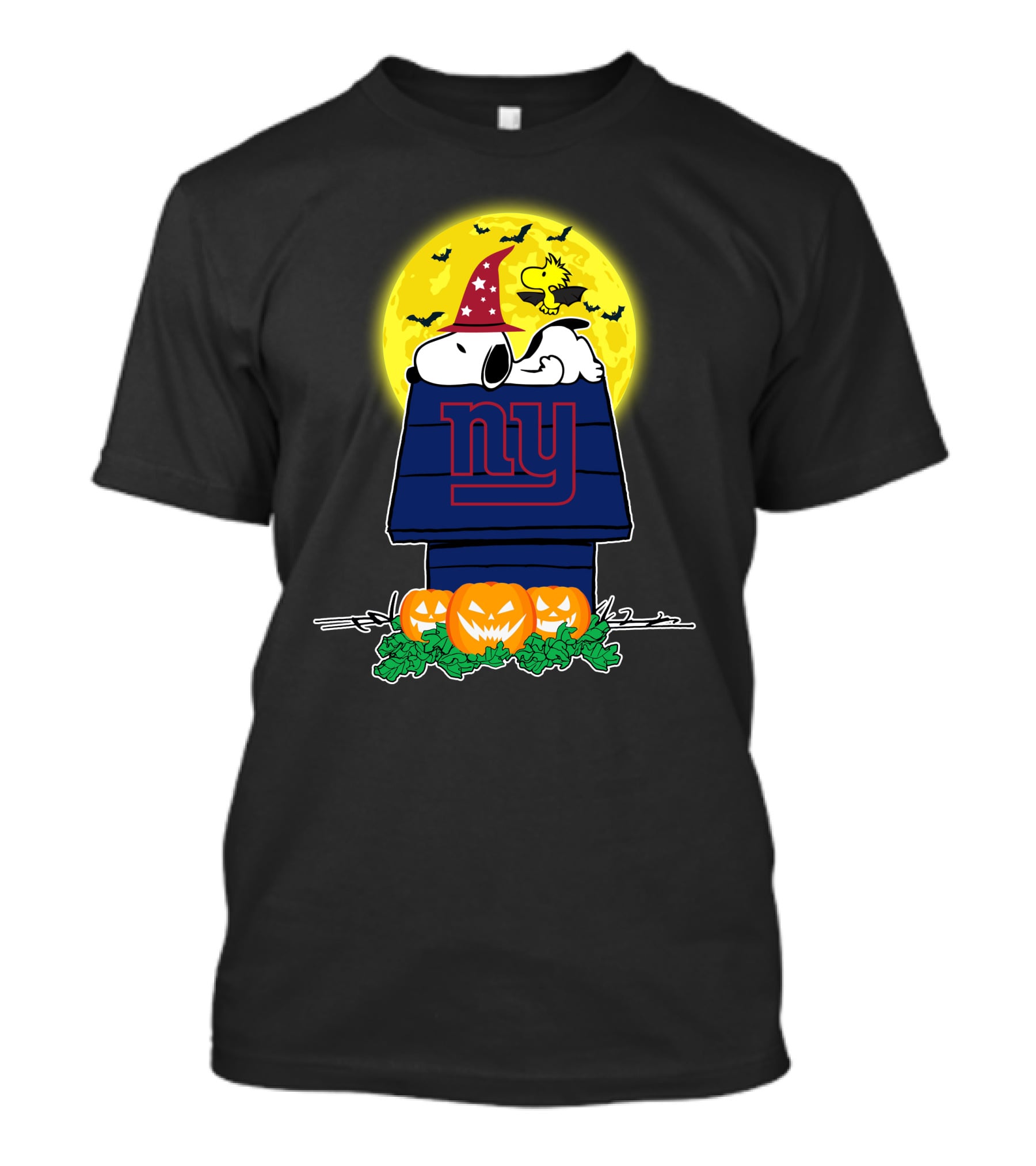 New York Giants Snoopy Halloween Pumpkin Moonbat T-Shirt