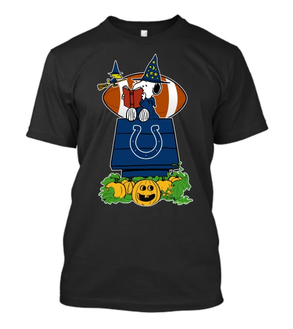 Indianapolis Colts Snoopy Witch Hat Football Halloween Pumpkin T-Shirt