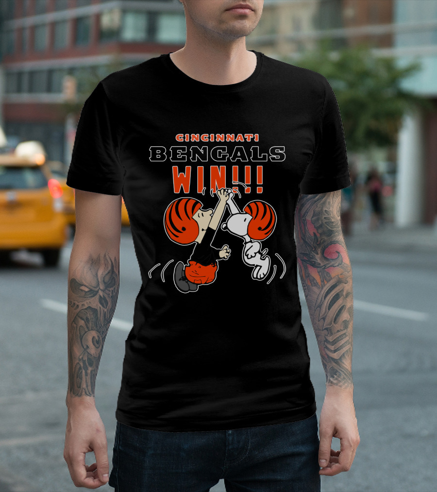 Cincinnati Bengals Win Football Celebration With Cartoon Characters T-Shirt