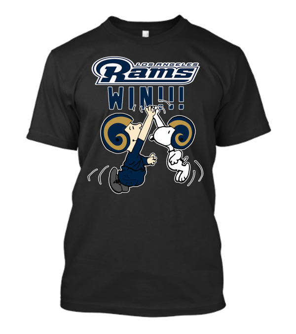 Los Angeles Rams Win Peanuts Characters High Five T-Shirt
