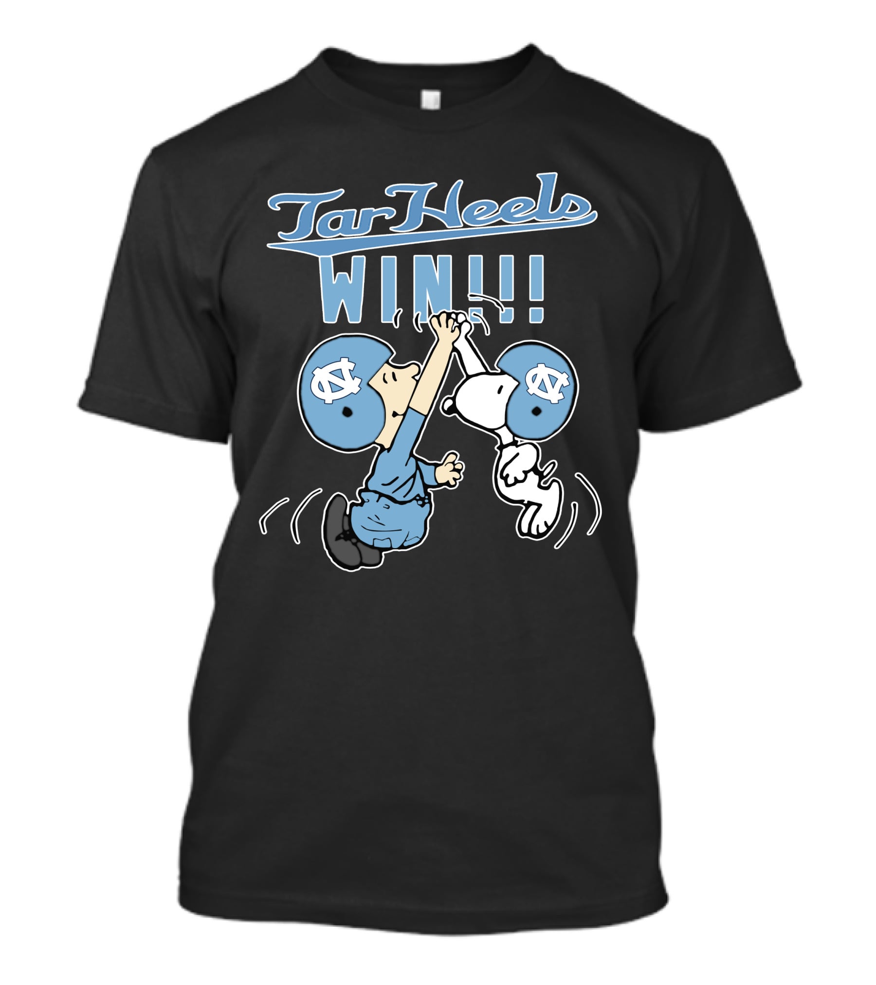 Tar Heels Win Unc Victory With Iconic Nc Blue Helmets Peanuts Characters Celebration T-Shirt