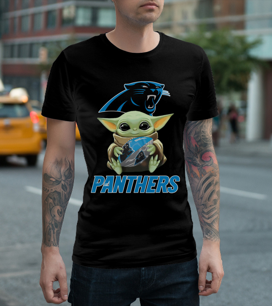 Carolina Panthers Baby Yoda Football Fan Gear T-Shirt